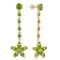 4.8 Carat 14K Solid Gold Stardrop Peridot Earrings