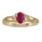 Certified 14k Yellow Gold Oval Ruby And Diamond Ring