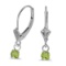 Certified 14k White Gold Round Peridot Lever-back Earrings