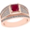 1.20 Ctw Ruby And Diamond SI2/I1 14K Rose Gold Vintage Style Ring
