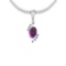 Certified 8.45 Ctw I2/I3 Amethyst And Diamond 14K White Gold Pendant
