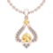 0.77 Ctw VS/SI1 Citrine And Diamond 10K Rose Gold Vintage Pendant