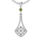 0.81 Ctw I1/I2Peridot And Diamond 10K White Gold Pendant