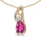 Certified 14k Yellow Gold Oval Pink Topaz And Diamond Pendant