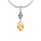 Certified 4.59 Ctw I2/I3 Citrine And Diamond 14K White Gold Pendant