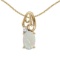 Certified 14k Yellow Gold Oval Opal And Diamond Pendant