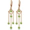 14K Solid Rose Gold Chandelier Earrings with Natural Peridots