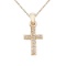 Certified 14K Yellow Gold Small Diamond Cross Pendant