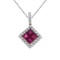 Certified 14K White Gold Ruby Princess Pendant 0.62 CTW