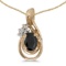 Certified 14k Yellow Gold Oval Onyx And Diamond Teardrop Pendant