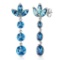 8.7 Carat 14K Solid White Gold Dangling Earrings Natural Blue Topaz