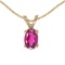 Certified 14k Yellow Gold Oval Pink Topaz Pendant