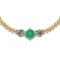 3.20 Ctw VS/SI1 Emerald And Diamond 14K Yellow Gold Vintage Style Necklace