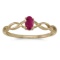 Certified 10k Yellow Gold Oval Ruby Ring 0.18 CTW