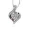 Certified 14k White Gold Bypass Diamond Heart Pendant