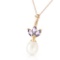 4.75 Carat 14K Solid Gold Necklace pearl Tanzanite