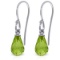 2.7 Carat 14K Solid White Gold Fish Hook Earrings Peridot