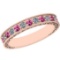 0.83 Ctw VS/SI1 Pink Sapphire And Diamond 14K Rose Gold Filigree Style Band Ring