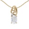 Certified 14k Yellow Gold Oval White Topaz And Diamond Pendant