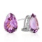 10 CTW 14K Solid White Gold Respect Amethyst Earrings