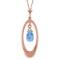 14K Solid Rose Gold Necklace with Briolette Blue Topaz