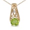 Certified 14k Yellow Gold Round Peridot And Diamond Pendant