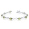 Certified 10K White Gold Oval Peridot and Diamond Bracelet 3.63 CTW