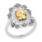 1.10 Ctw I2/I3 Citrine And Diamond 10K White Gold Ring