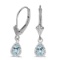 Certified 14k White Gold Pear Aquamarine And Diamond Leverback Earrings