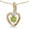 Certified 10k Yellow Gold Round Peridot And Diamond Heart Pendant