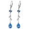 3.97 Carat 14K Solid White Gold Chandelier Earrings Natural Diamond Blue Topaz