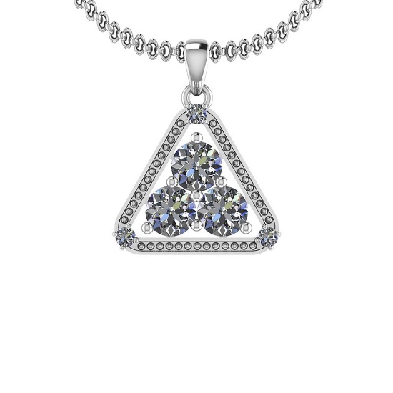 1.60 Ctw VS/SI1 Diamond Platinum Gold Pendant