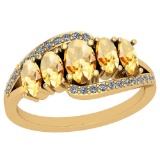 1.63 Ctw Citrine And Diamond I2/I3 14K Yellow Gold Ring