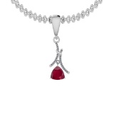 2.63 Ctw Ruby And Diamond SI2/I1 14K White Gold Pendant