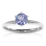 0.65 Carat 14K Solid White Gold Solitaire Ring Natural Tanzanite