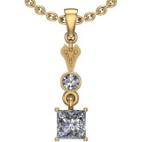 0.82 Ctw SI2/I1 Diamond Platinum 14K Yellow Gold Plated Pendant