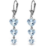 6 Carat 14K Solid White Gold Vanilla Hope Aquamarine Earrings