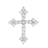 Certified 14K White Gold .53 CTW Diamond Cross Pendant 0.53 CTW