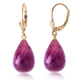 14 Carat 14K Solid Gold Loveliness Amethyst Earrings