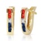 1.28 CTW 14K Solid Gold Paris Multi Gemstones Earrings