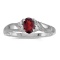 Certified 14k White Gold Oval Garnet And Diamond Ring 0.49 CTW