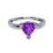 Certified 14k Amethyst Trillion Ring with Diamonds 1.77 CTW