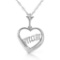 0.01 Carat 14K Solid White Gold Best Friends Diamond Necklace