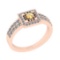 0.50 Ctw I2/I3 Citrine And Diamond 10K Rose Gold Poker Style Ring