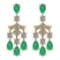 7.55 Ctw Emerald And Diamond I2/I3 14K Yellow Gold Earrings