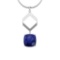 3.12 Ctw Blue Sapphire And Diamond I2/I3 14K Yellow Gold Vintage Style Pendant