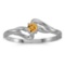 Certified 14k White Gold Round Citrine Ring