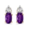 Certified 14k Yellow Gold Oval Amethyst Earrings