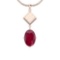 3.07 Ctw Ruby And Diamond SI2/I1 14K Rose Gold Pendant