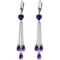 9.5 Carat 14K Solid White Gold Chandelier Earrings Briolette Amethyst